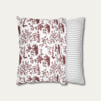 Sloughi Burgundy French Toile Pillow