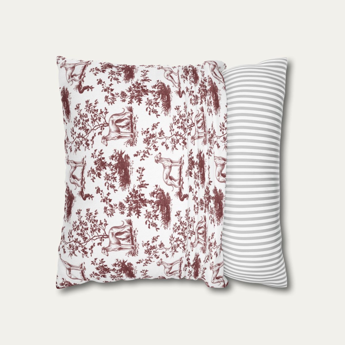 Sloughi Burgundy French Toile Pillow