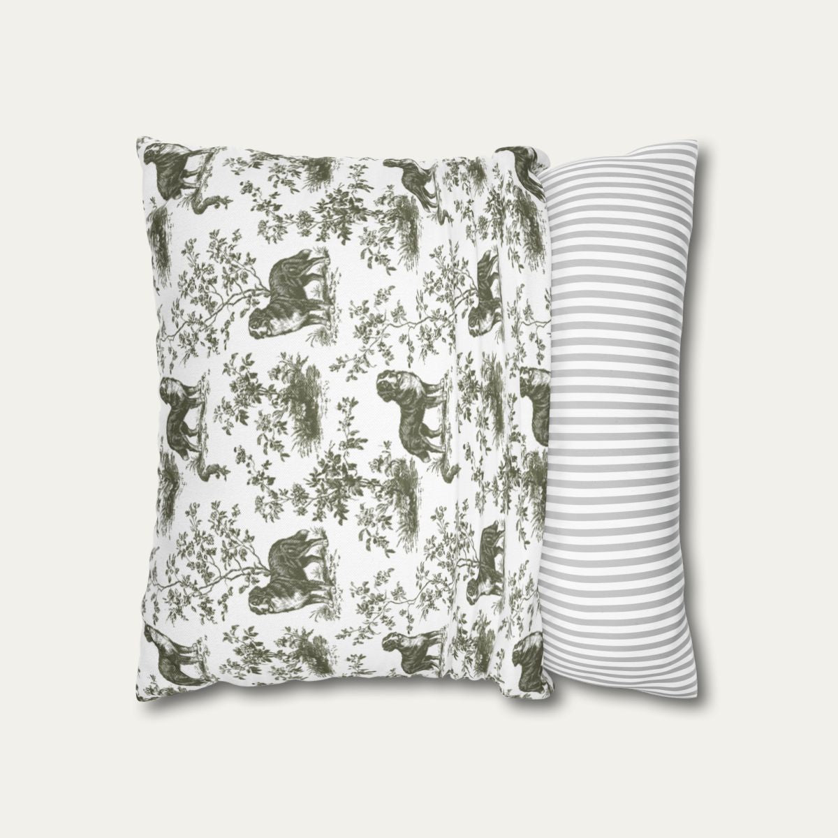 Bernese Mountain Sage Green French Toile Pillow