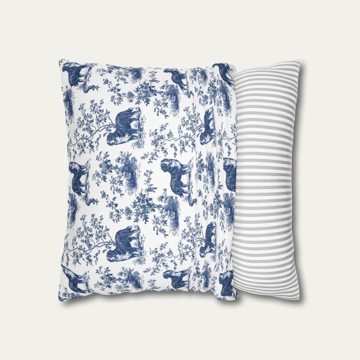 Bernese Mountain Blue French Toile Pillow