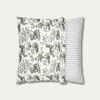 Dachshund Shorthaired Sage Green French Toile Pillow