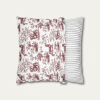 Dachshund Shorthaired Burgundy French Toile Pillow