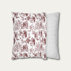 Corgi Burgundy French Toile Pillow