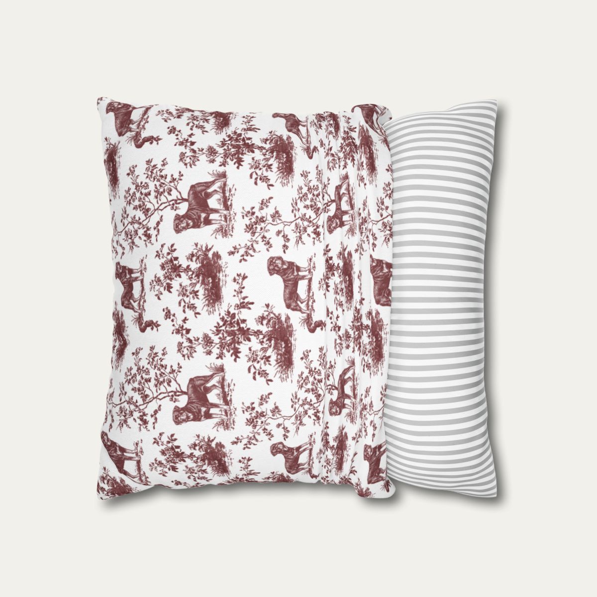 Rottweiler Burgundy French Toile Pillow