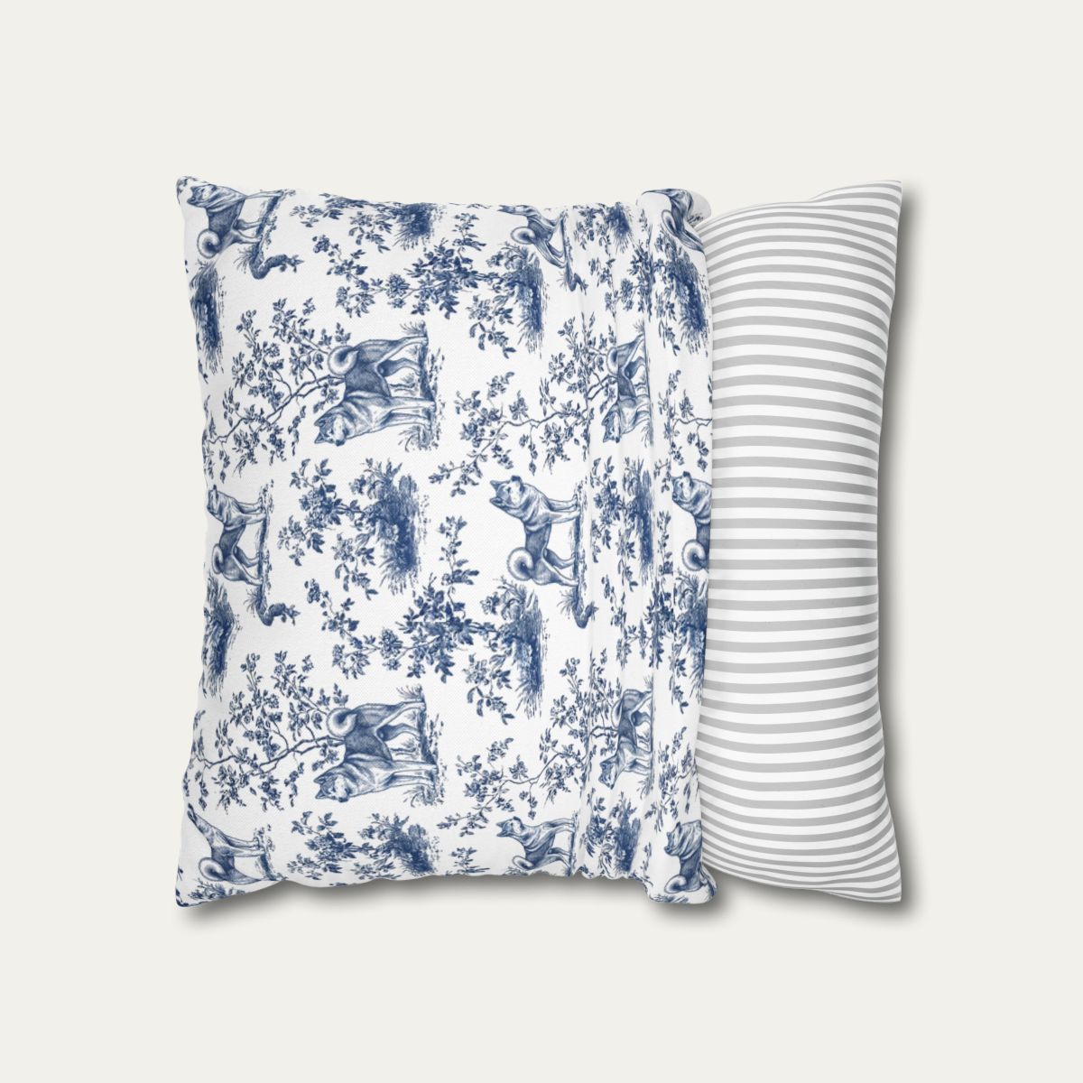 Akita Blue French Toile Pillow
