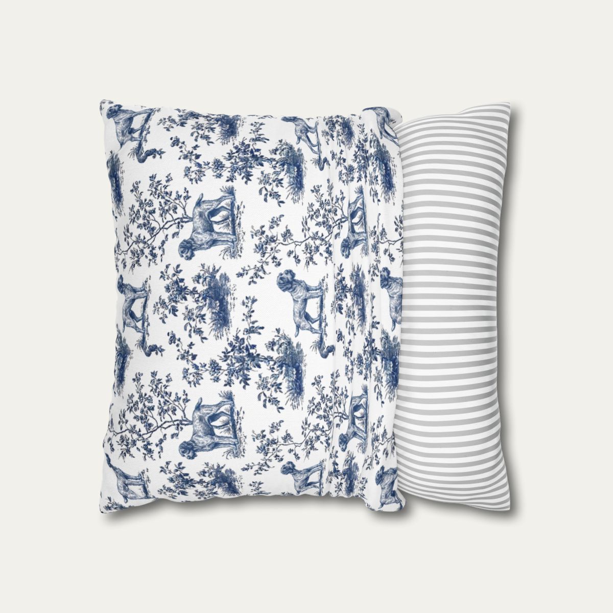 Wirehaired Pointing Griffon Blue French Toile Pillow