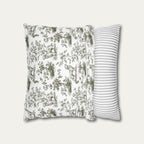 Golden Retriever Sage Green French Toile Pillow