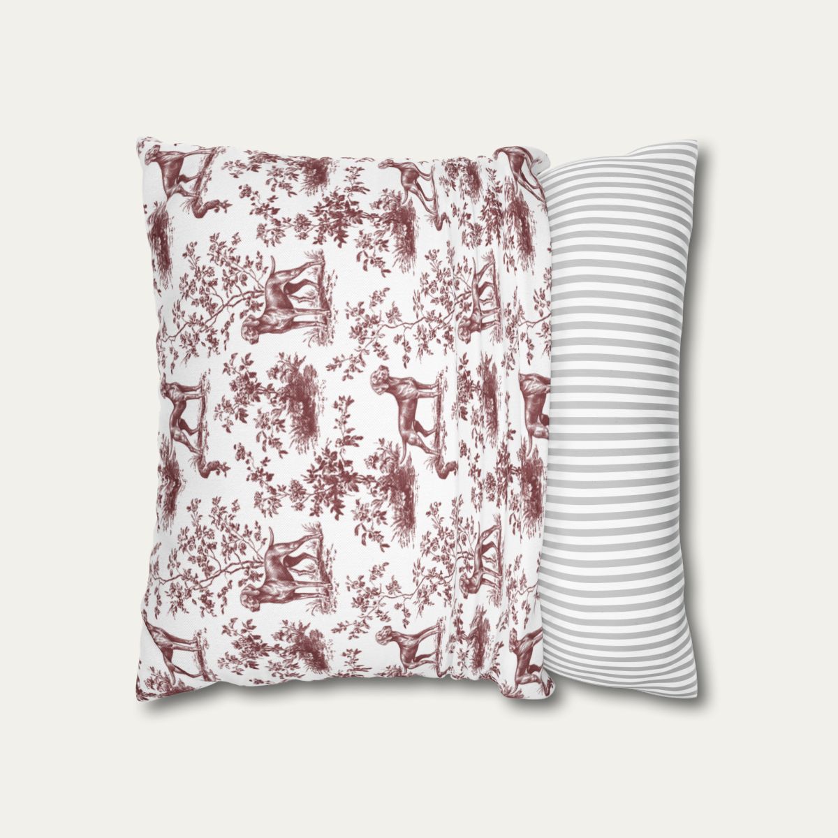 Weimaraner Burgundy French Toile Pillow