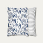 English Springer Spaniel Blue French Toile Pillow