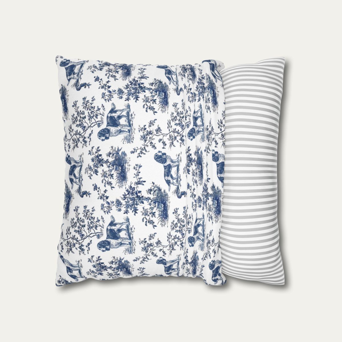 English Springer Spaniel Blue French Toile Pillow