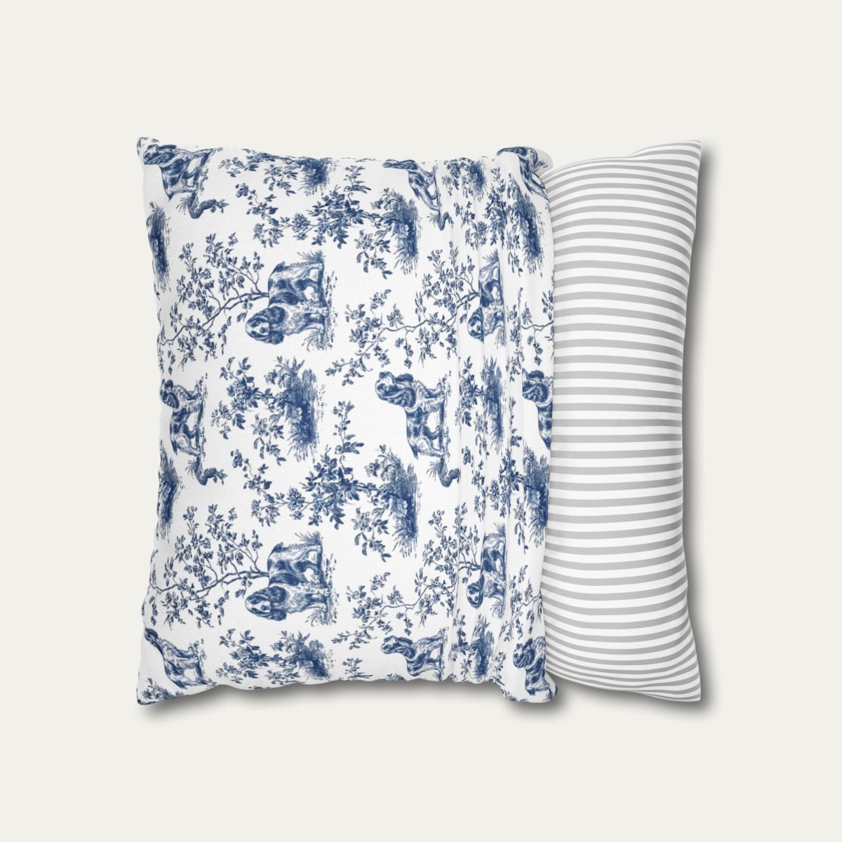 Cocker Spaniel Blue French Toile Pillow