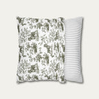 Schnauzer Sage Green French Toile Pillow