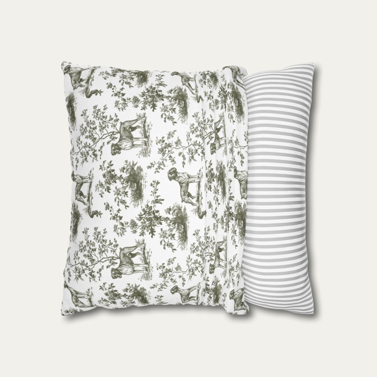 Boxer Sage Green French Toile Pillow