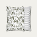 Beagle Sage Green French Toile Pillow