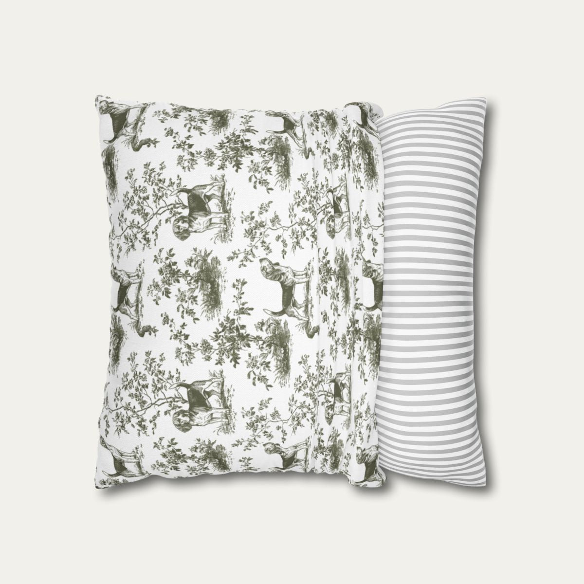 Beagle Sage Green French Toile Pillow
