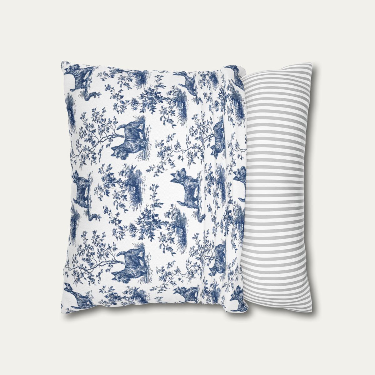 Scottish Terrier Blue French Toile Pillow