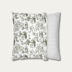 Bichon Frise Sage Green French Toile Pillow