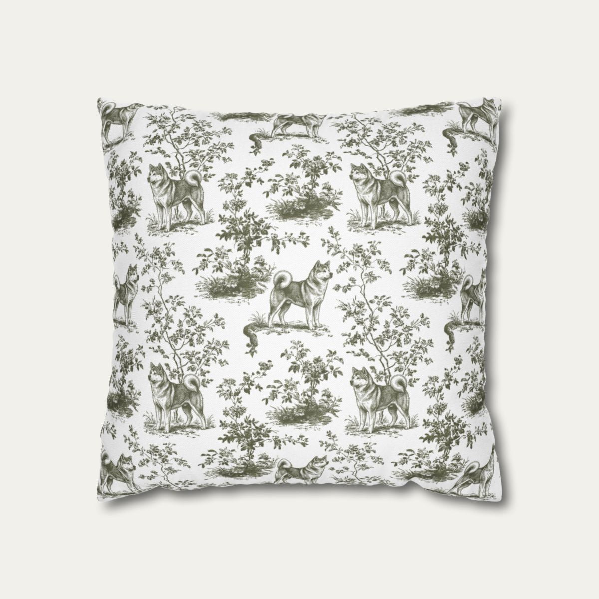 Akita Sage Green French Toile Pillow