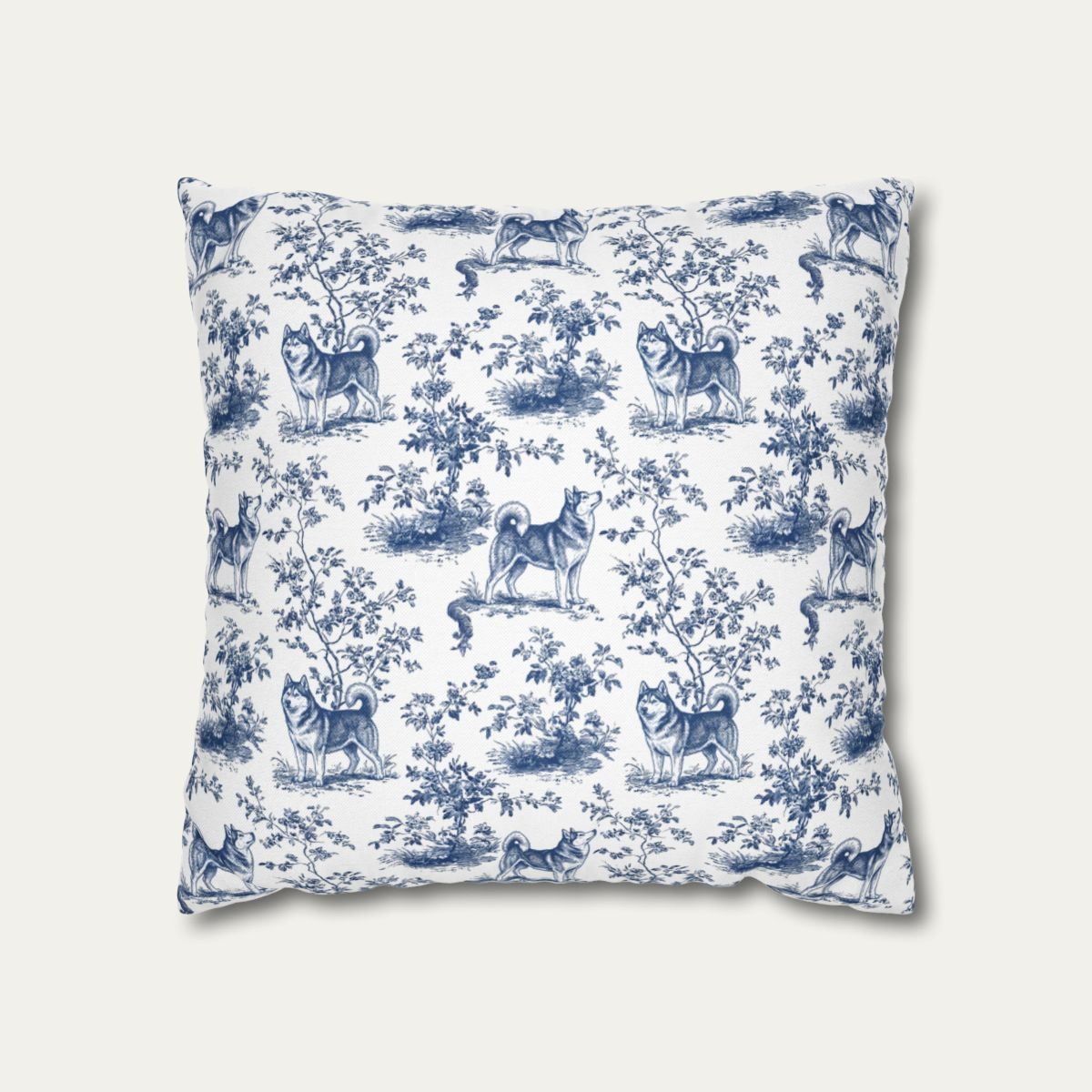 Husky Blue French Toile Pillow
