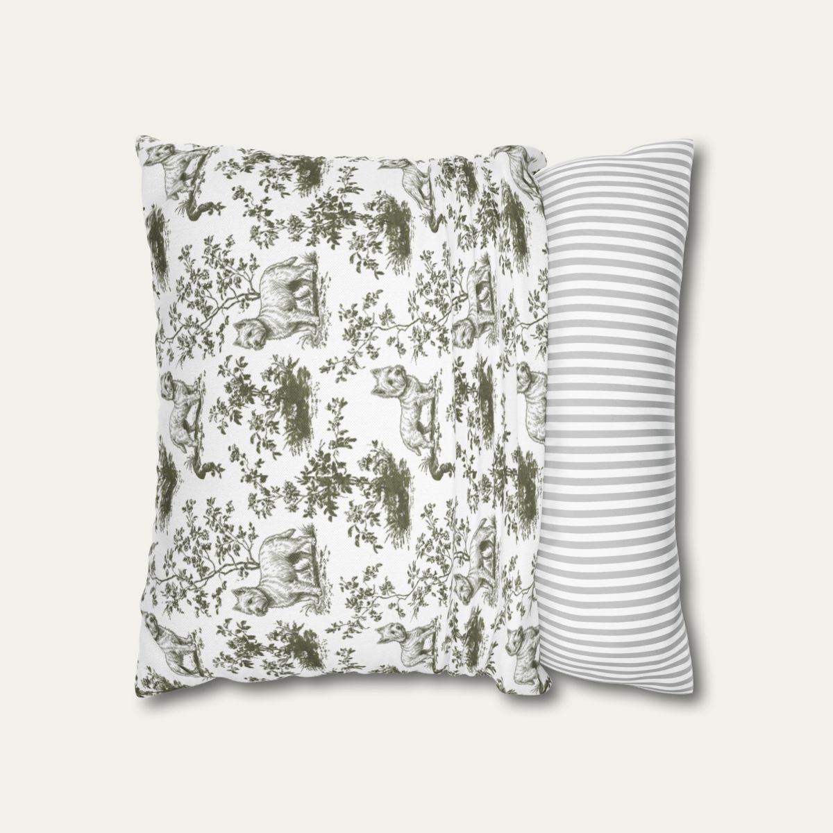 Westie Sage Green French Toile Pillow