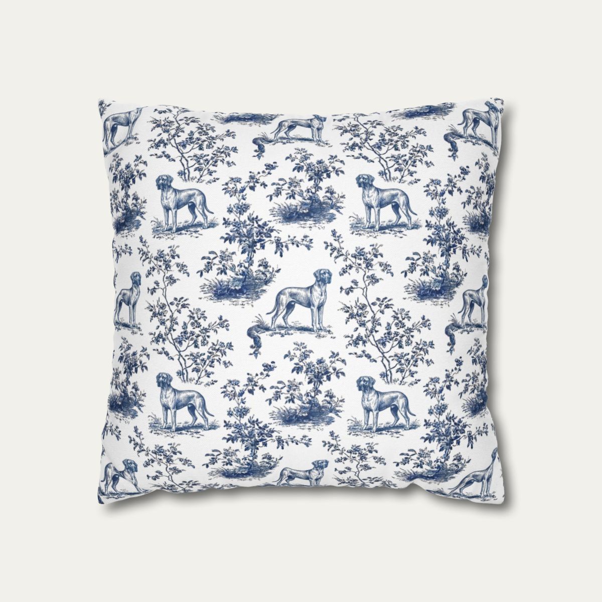 Great Dane Blue French Toile Pillow