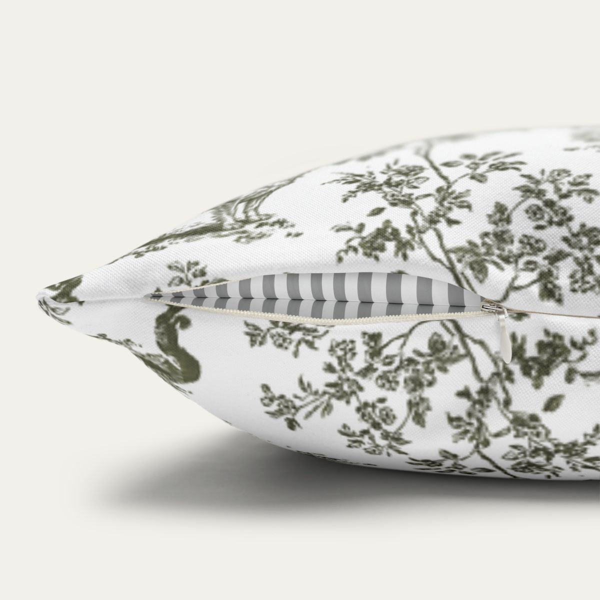 Chihuahua Longhaired Sage Green French Toile Pillow