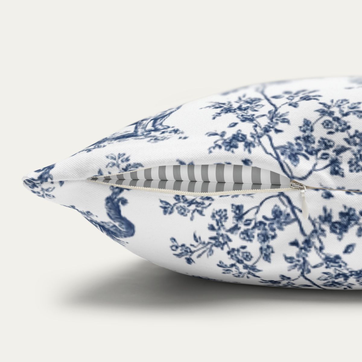 French Bulldog Blue French Toile Pillow