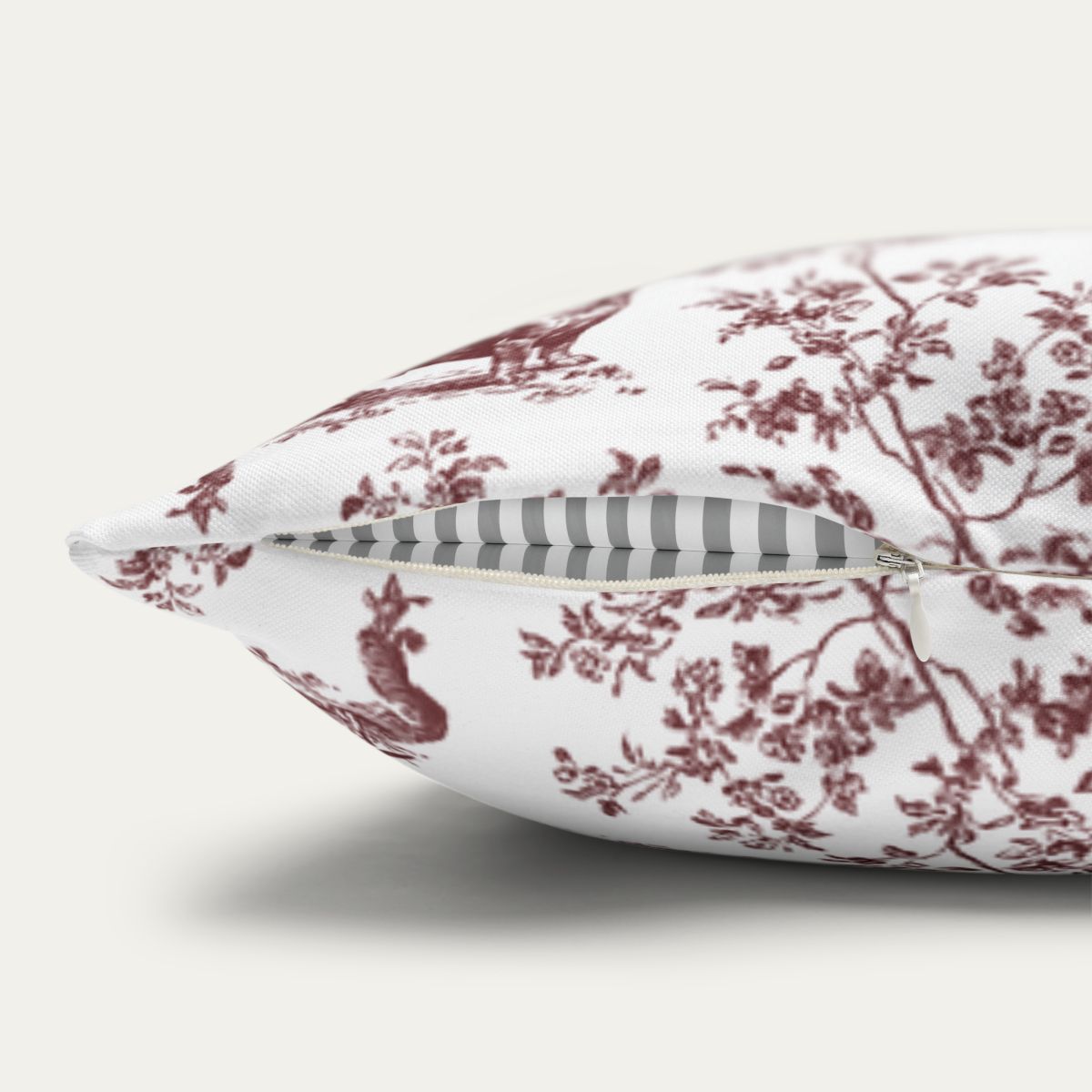 Dachshund Shorthaired Burgundy French Toile Pillow
