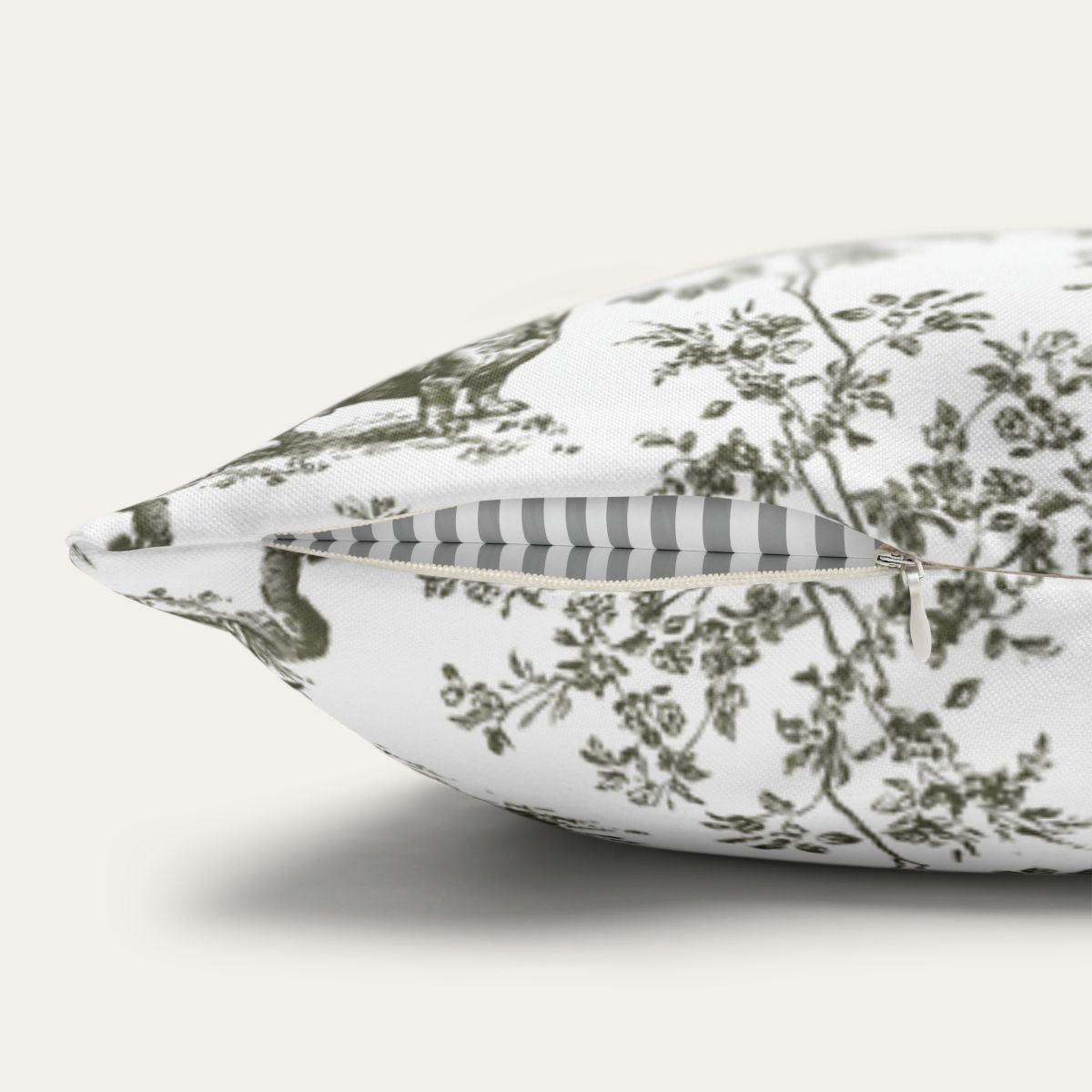 Dachshund Shorthaired Sage Green French Toile Pillow