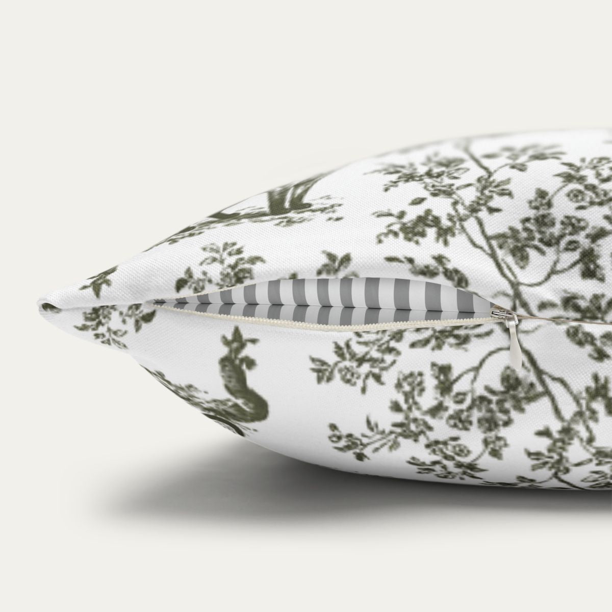 Siamese Cat Sage Green French Toile Pillow