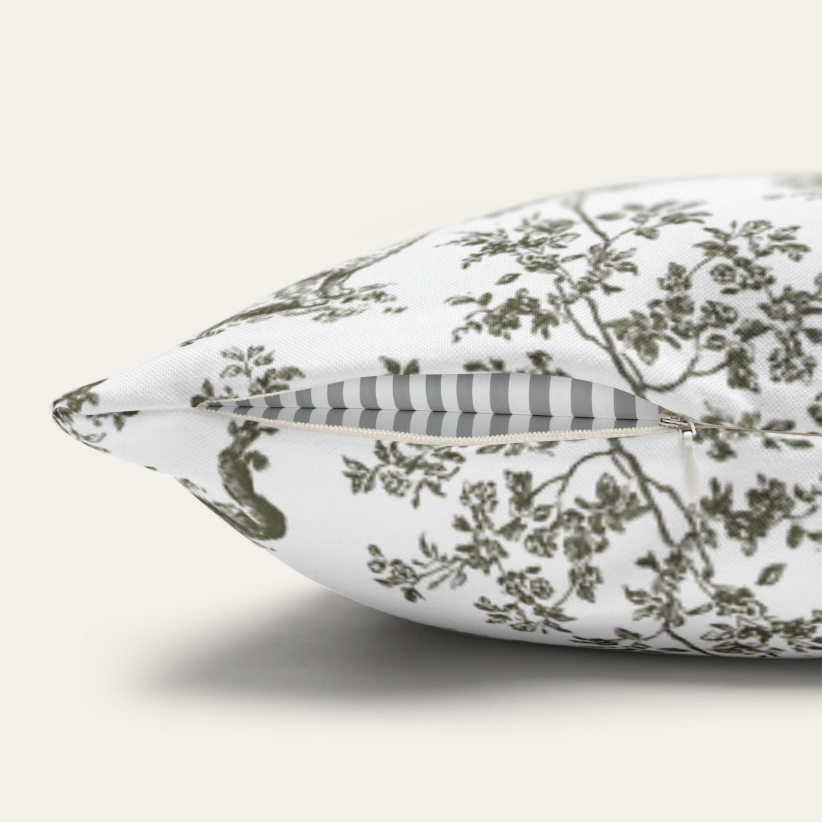 Pomeranian Sage Green French Toile Pillow