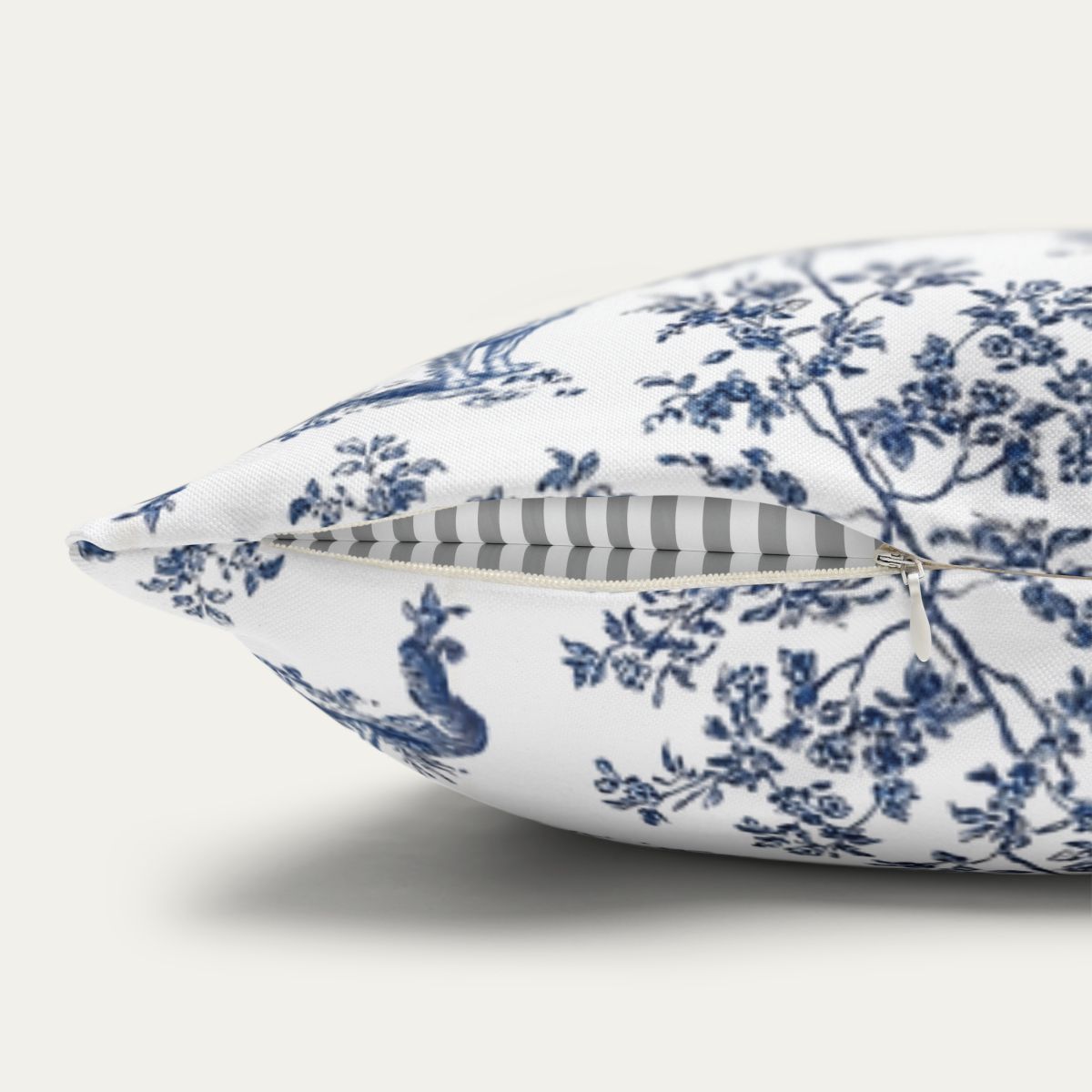Chihuahua Longhaired Blue French Toile Pillow