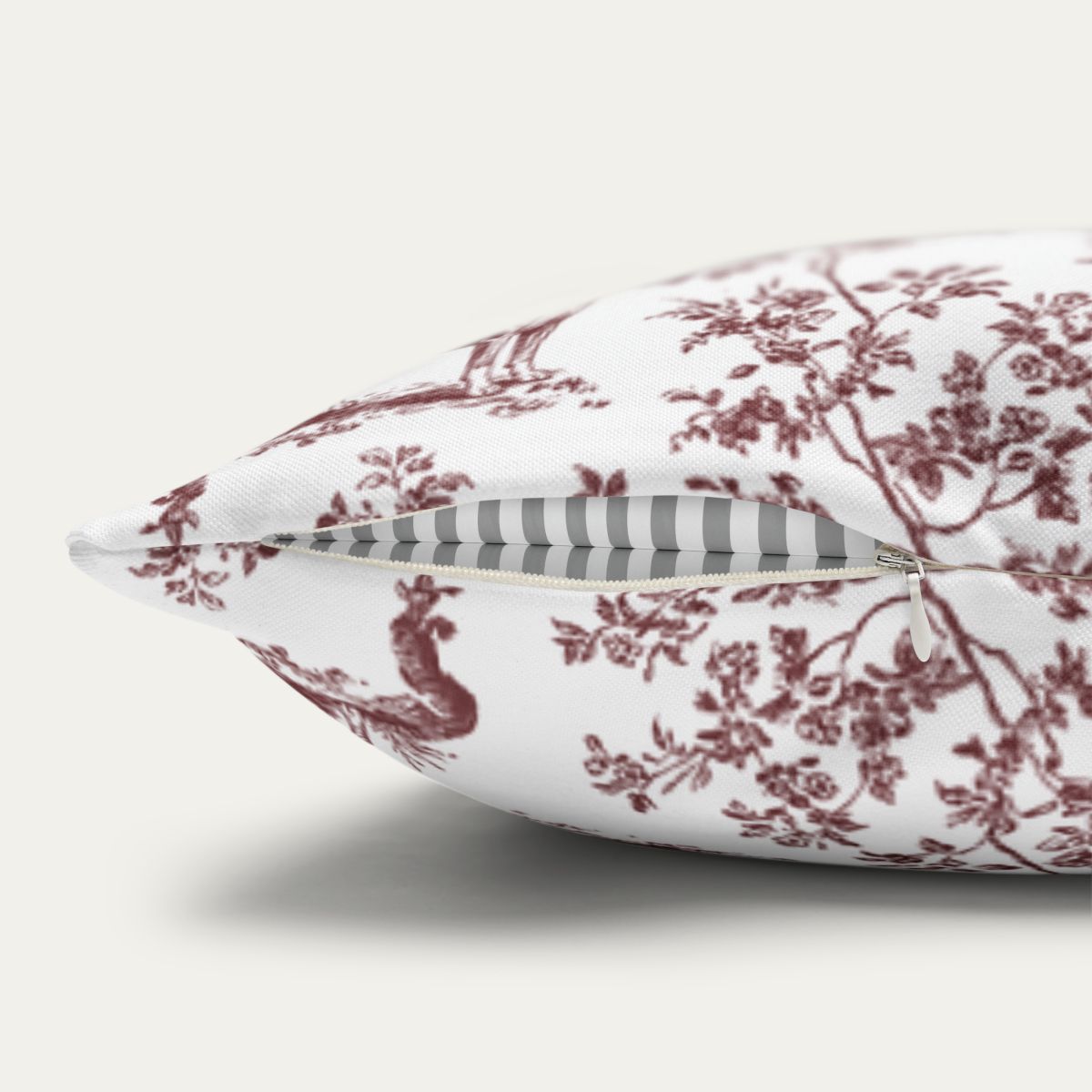 Boxer Burgundy French Toile Pillow