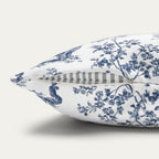 English Bulldog Blue French Toile Pillow
