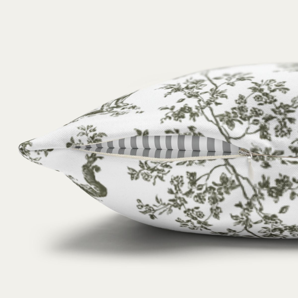 French Bulldog Sage Green French Toile Pillow