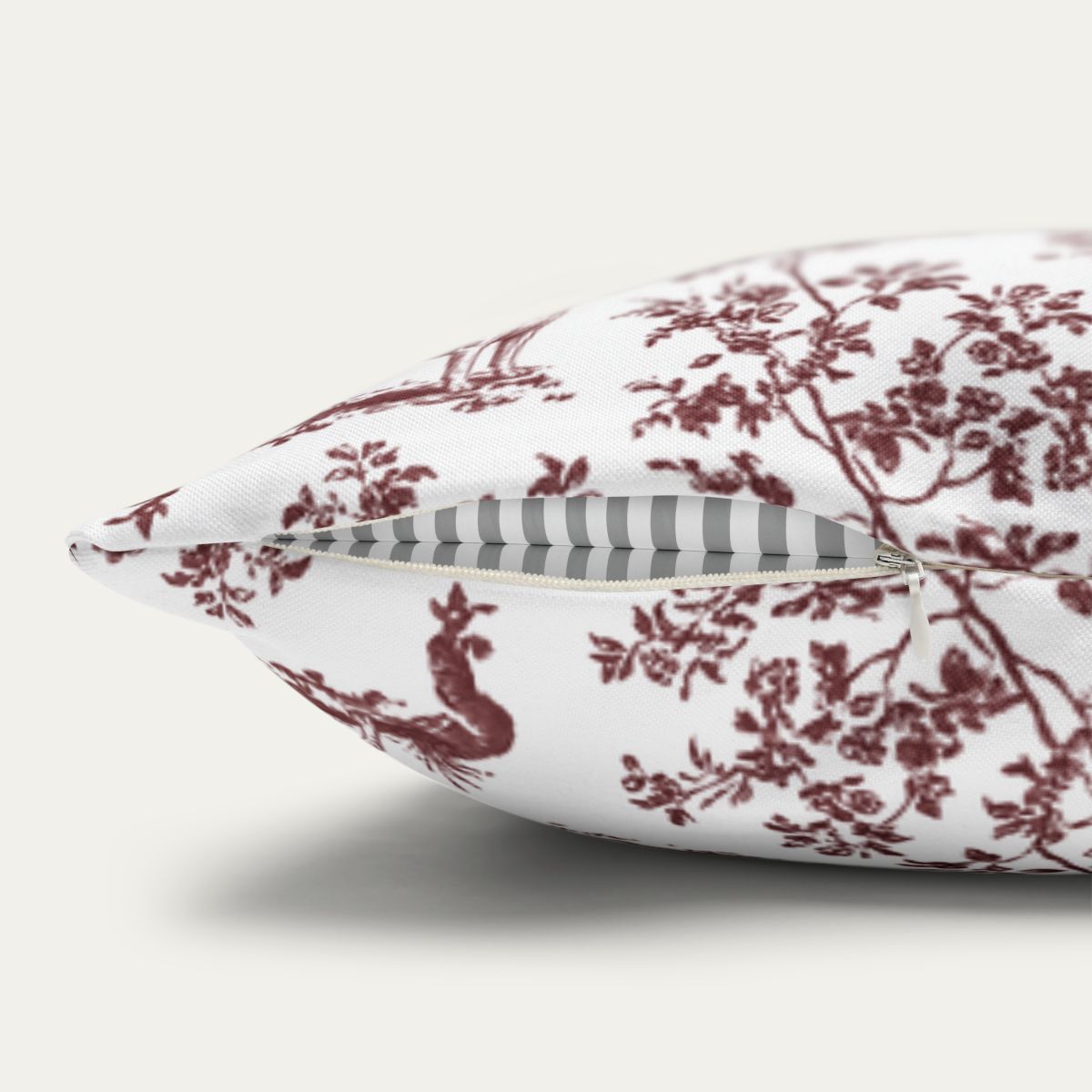 Toy Fox terrier Burgundy French Toile Pillow