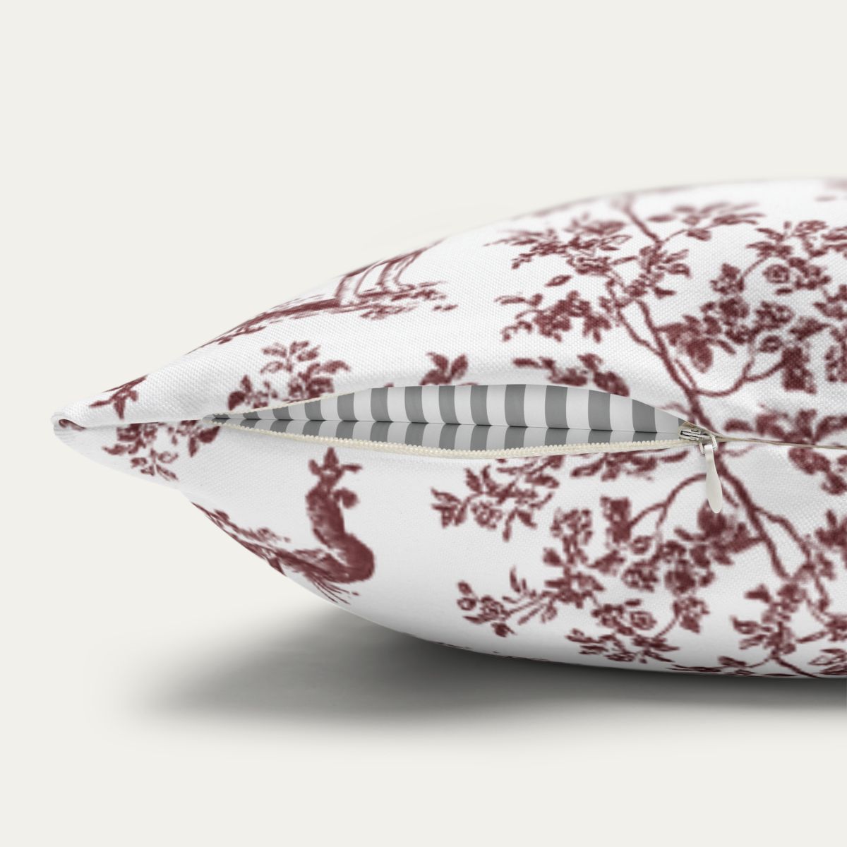 Boston Terrier Burgundy French Toile Pillow