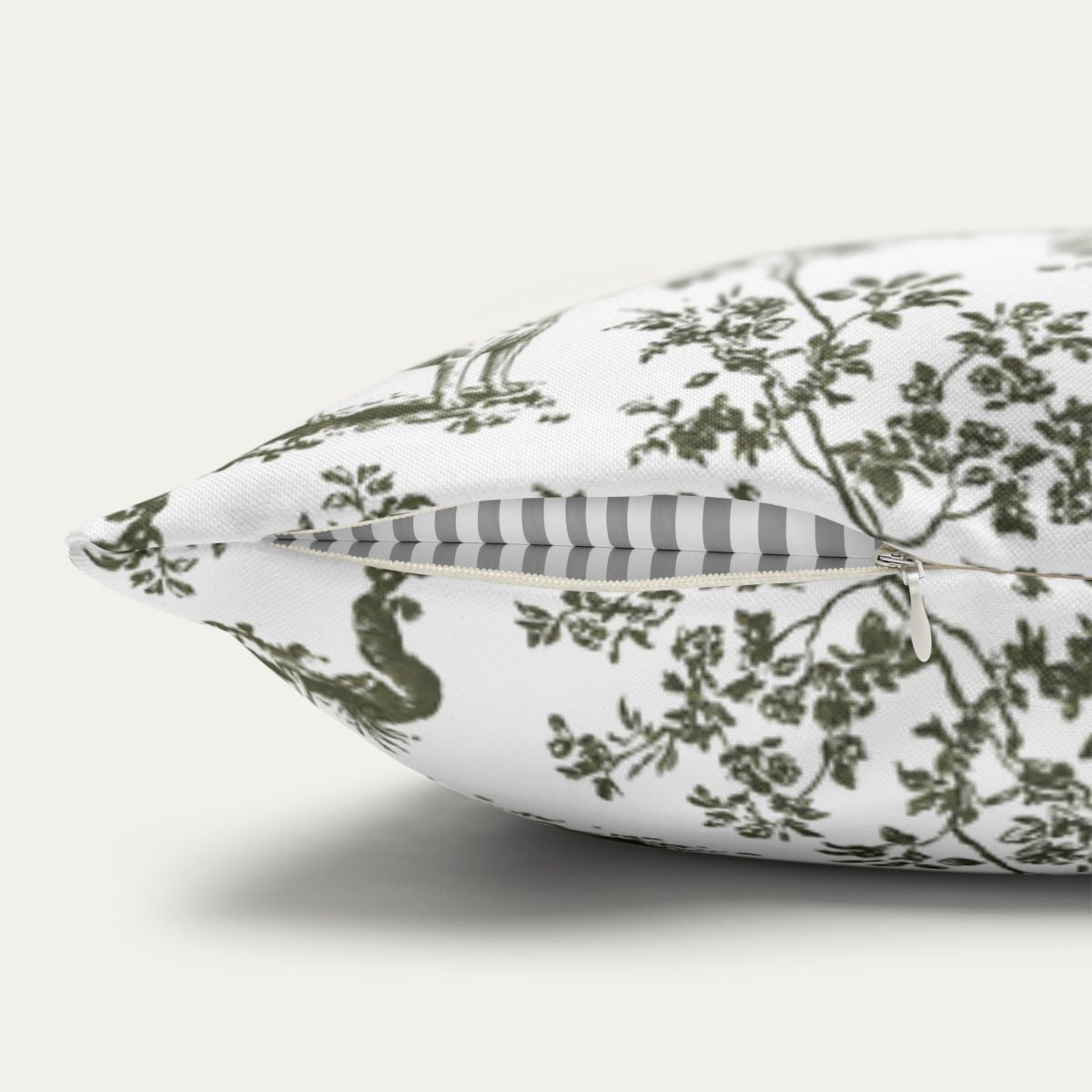 Toy Fox Terrier Sage Green French Toile Pillow