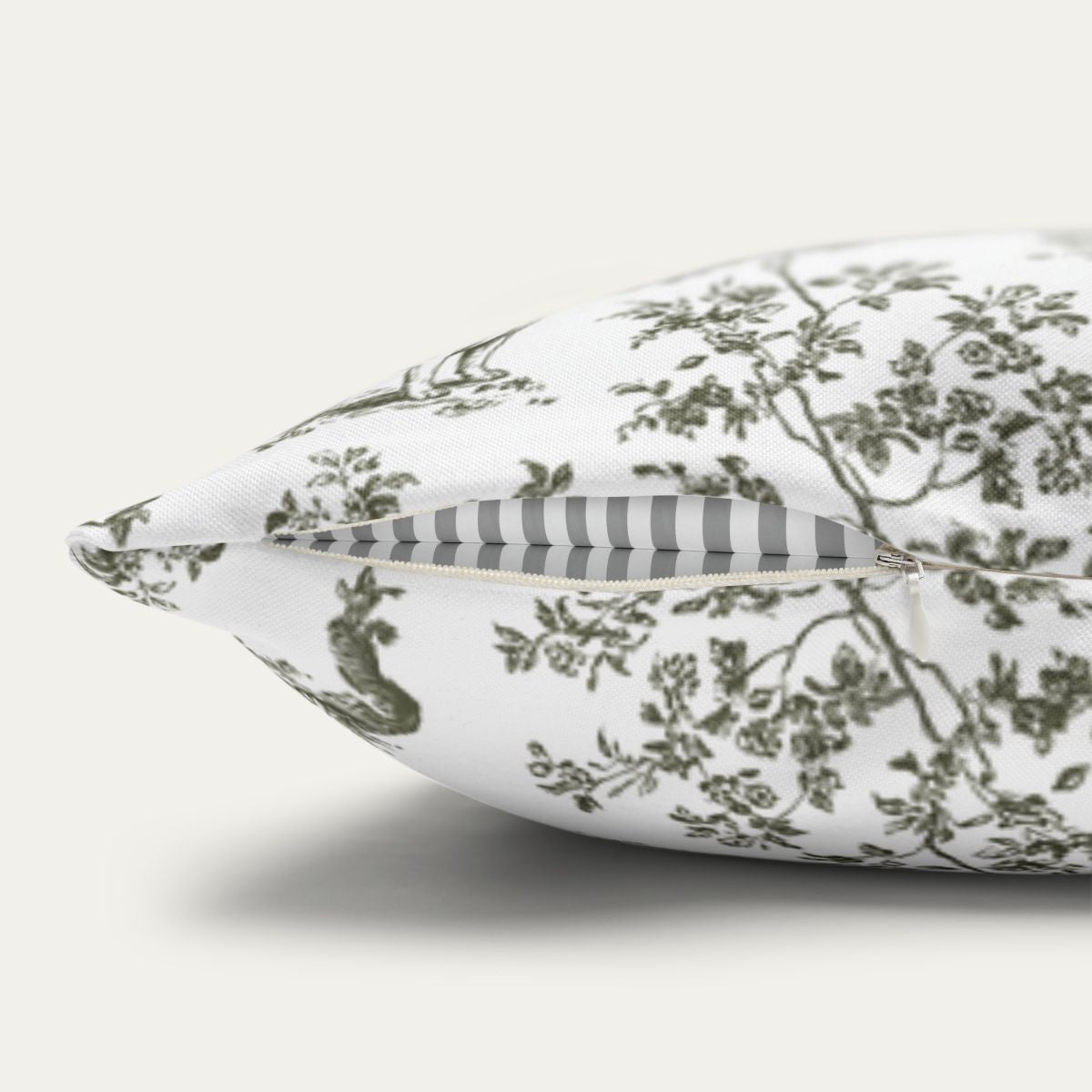 Pug Sage Green French Toile Pillow