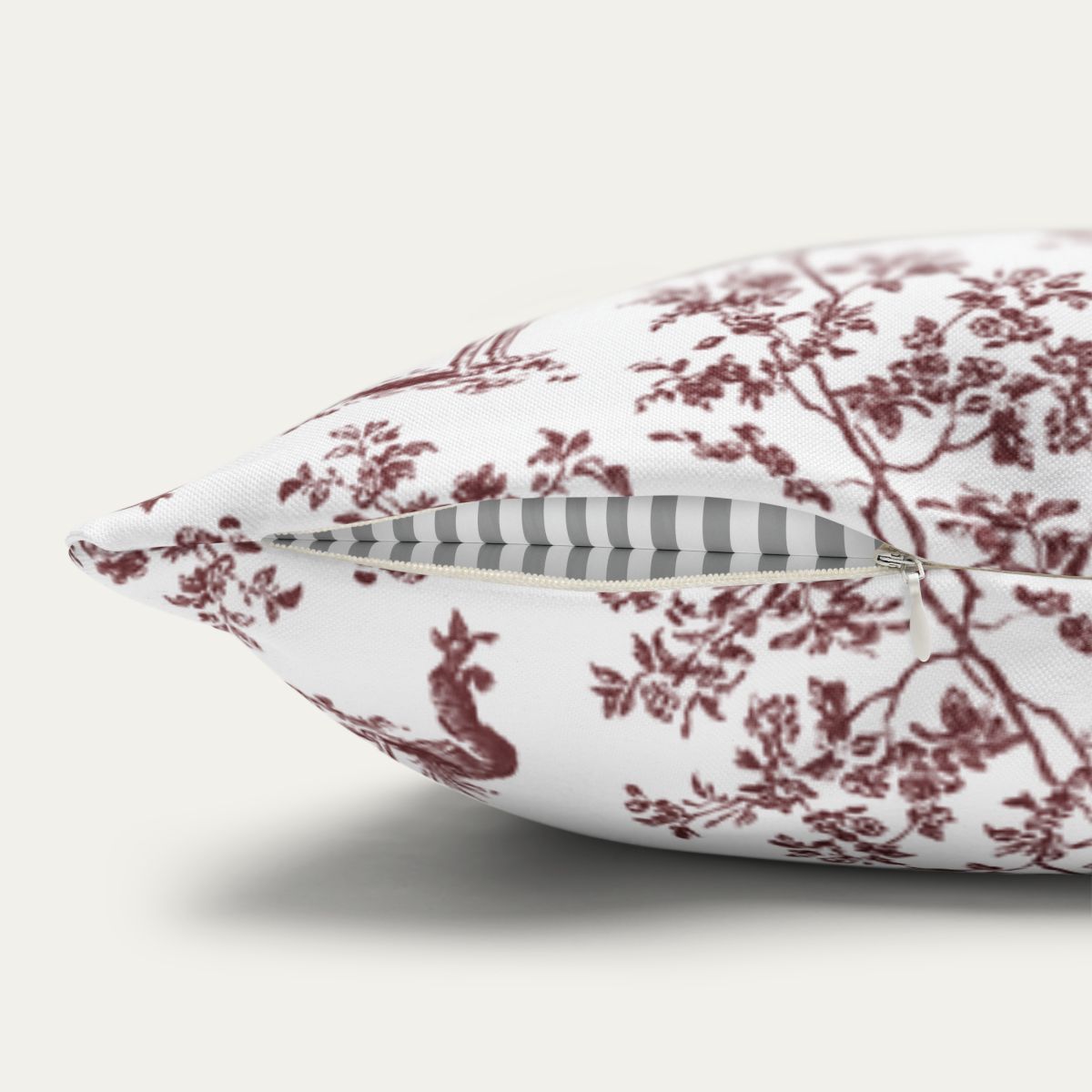 Whippet Burgundy French Toile Pillow