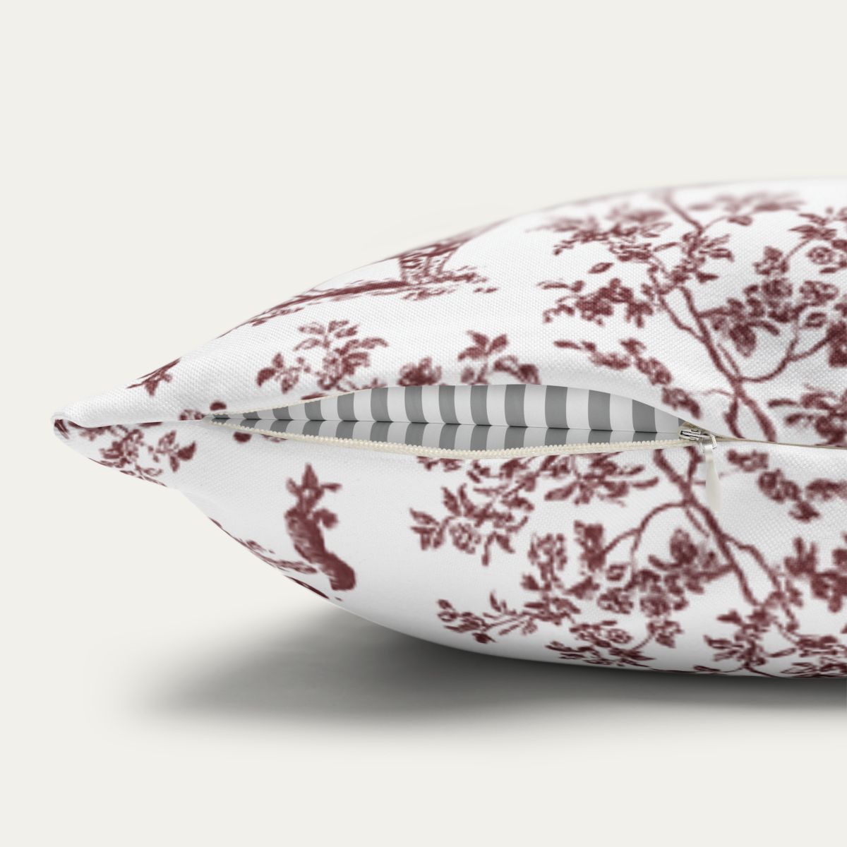 Bengal Cat Burgundy French Toile Pillow