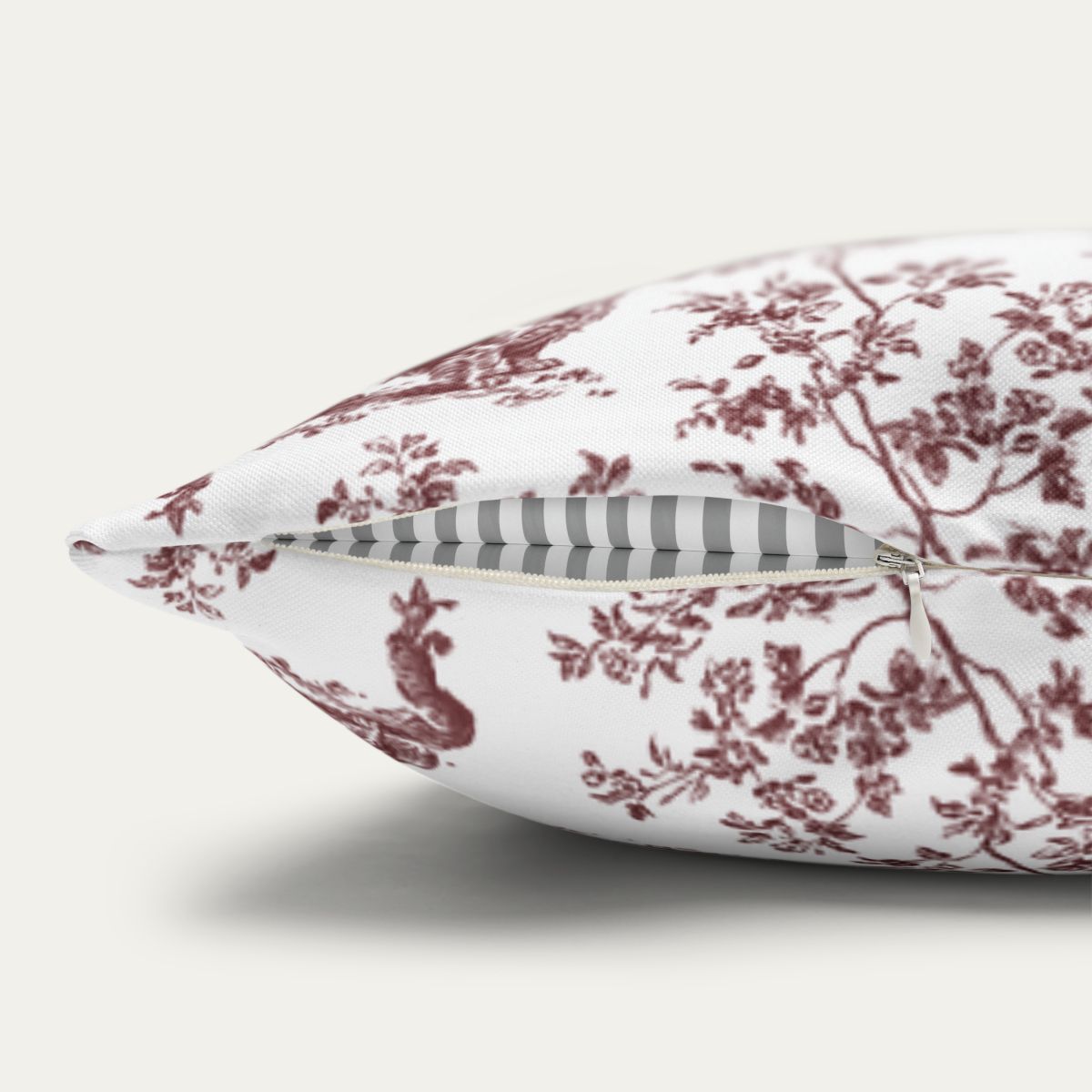 Dachshund Longhaired Burgundy French Toile Pillow