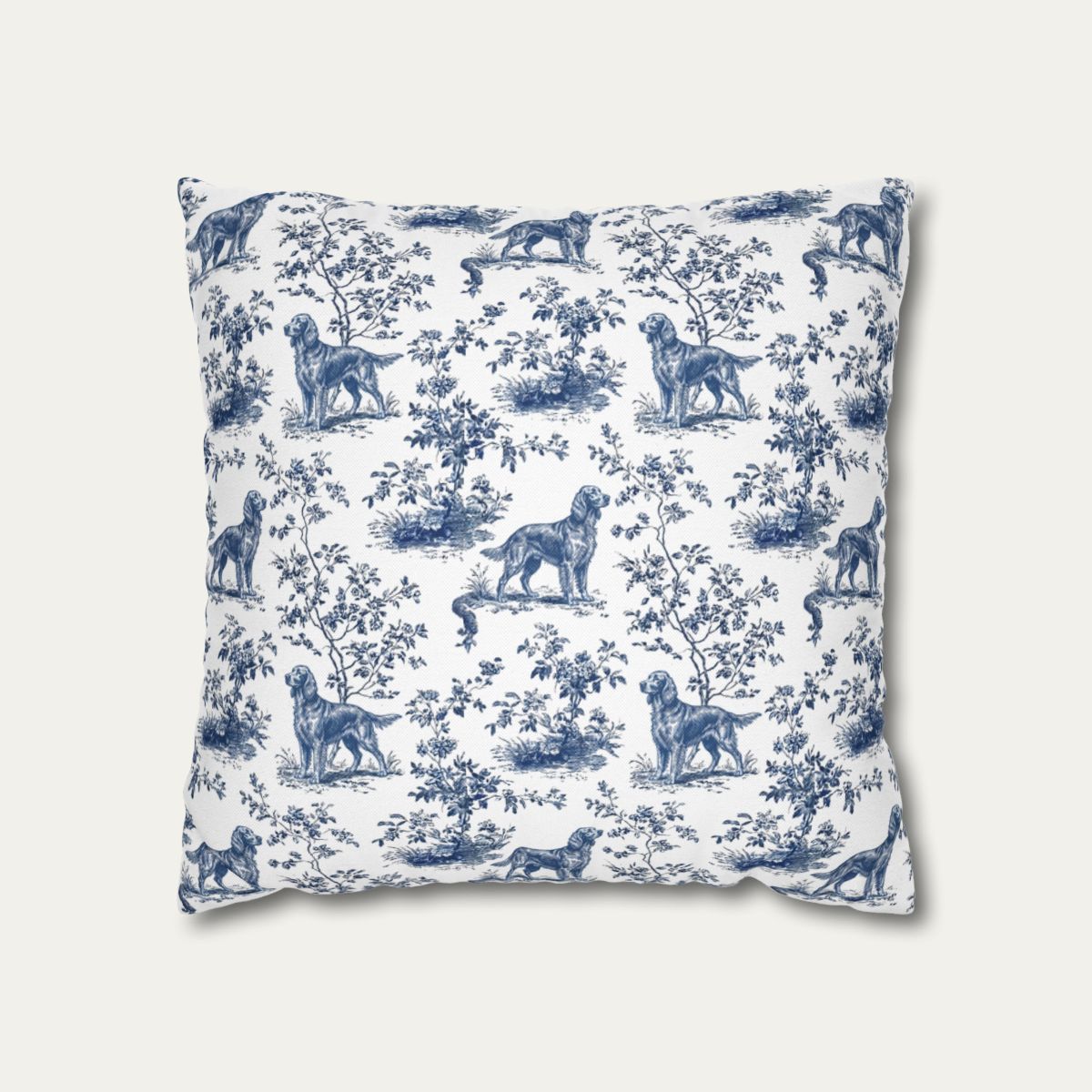 Irish Setter Blue French Toile Pillow