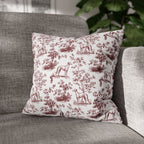 Whippet Burgundy French Toile Pillow