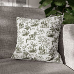 Cocker Spaniel Sage Green French Toile Pillow