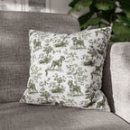 Schnauzer Sage Green French Toile Pillow