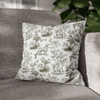 Golden Retriever Sage Green French Toile Pillow