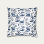 Bernedoodle Blue French Toile Pillow