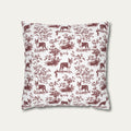 Boston Terrier Burgundy French Toile Pillow