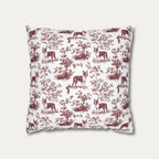 Boston Terrier Burgundy French Toile Pillow